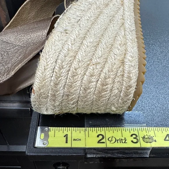 Eileen Fisher Metallic Bronze Willow Espadrille Wedge Sandal Size 8.5